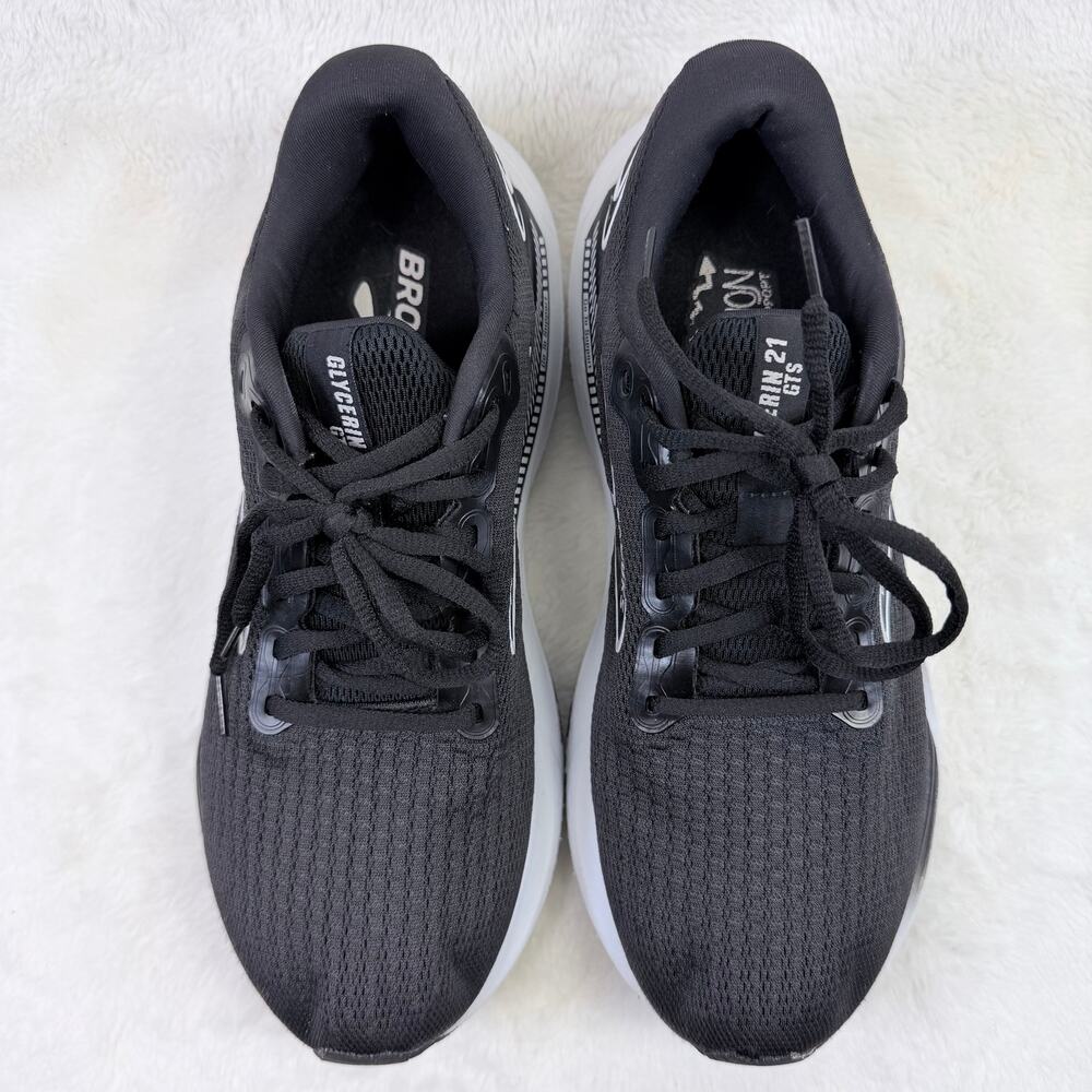 Brooks Glycerin GTS 21 Mens Running Shoes Black White Size 9.5 Stability Shoe - Picture 9 of 11